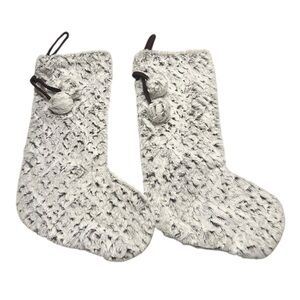 Luxurious Faux Fur Holiday Stockings - Set of 2